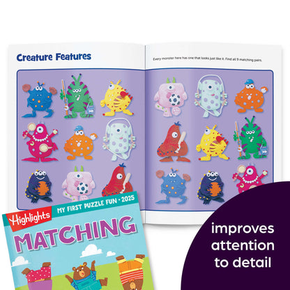 Highlights My First Puzzle Fun 2025 Puzzle Books for Kids Ages 3-6, 4-Book Set of Matching, Mazes, Spot-The-Differences, and More Travel-Friendly Screen Free Brain-Boosting Activities