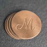 Ox & Pine Personalized Leather Coaster 4 pk - Customize Inscription- 100% Full-Grain Leather – 4" Round or 4" Square – (Stone Natural, Square) Ox & Pine