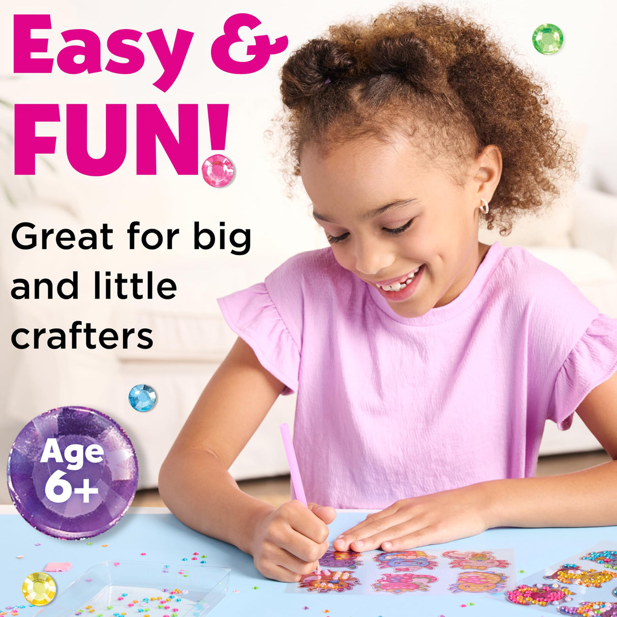 Creativity for Kids Big Gem Diamond Painting Kit: Axolotl Stickers & Suncatcher Kit - Boys and Girls Art & Craft, Axolotl Toys and Gifts for Kids (Ages 6+) Creativity for Kids