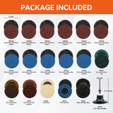 Aolabela 118Pcs Die Grinder Sanding Disc Set - 2 Inch Quick Change with 1/4 inch Holder Discs Surface Conditioning & Grinding Accessories Kit for Die Grinder Attachments Rust & Paint Removal Aolabela