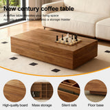 Pajiasen Mid-Century Modern Farmhouse 47.2-81.8" Expandable Coffee Table，Adjustable Center Table with Large Storage for Living Room, Walnut Pajiasen