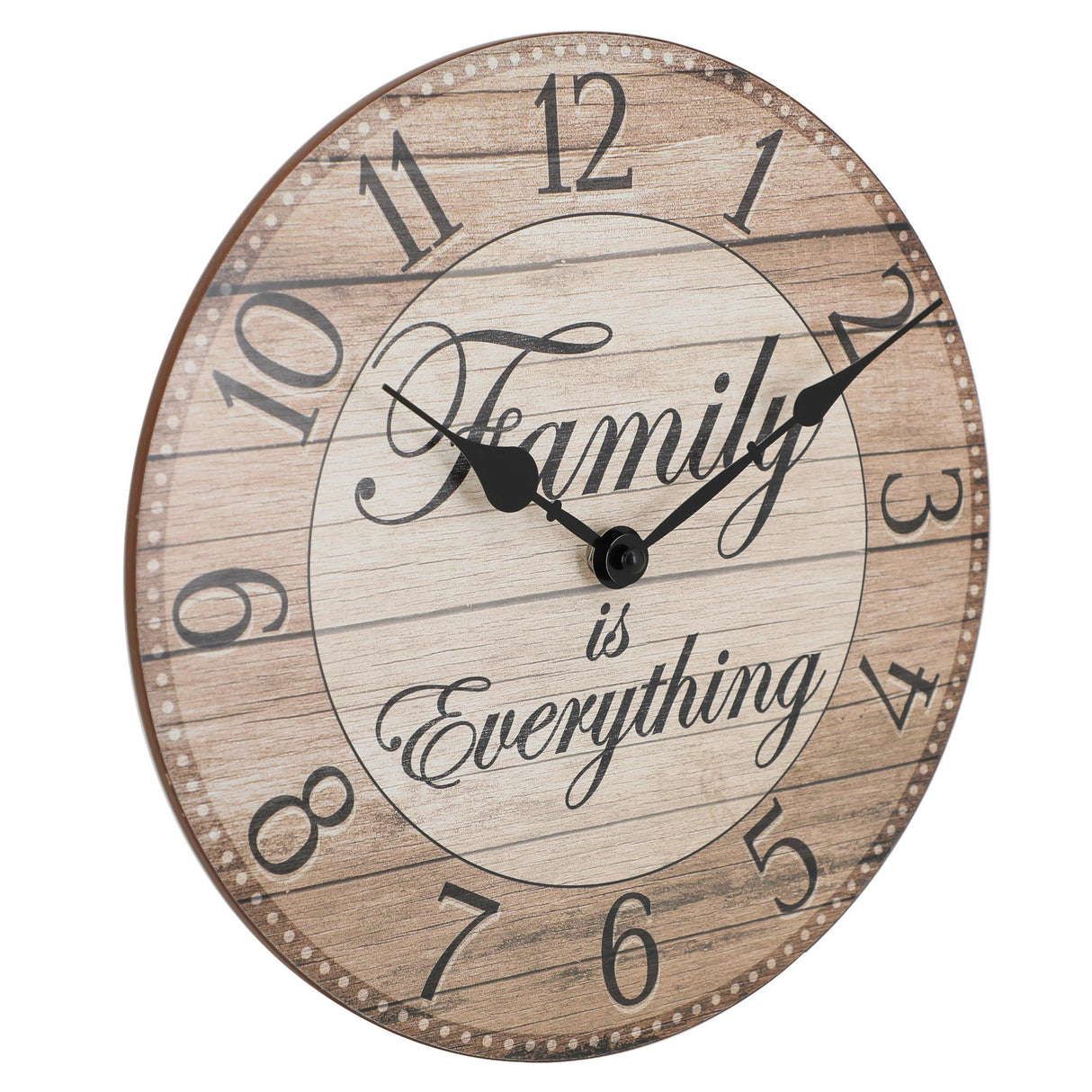 Westclox Wall Clock, 11-Inch Round Analog Clock with Inspirational Dial, Battery Powered, Quartz Movement, Farmhouse Rustic Decor for Living Room, Kitchen, Bedroom (Family is Everything, 11-Inch) Westclox