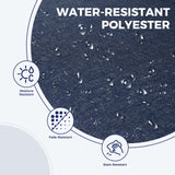 Grand patio 5-Piece Outdoor Dining Set, 4 Leather-Look Wicker Swivel Blue Patio Chairs & 1 Square Woodgrain Dining Table, Brown Grand patio