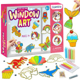goldentime Create Your Own Fun Window Art Kit for Kids Ages 6+ Including 14 DIY Suncatchers with 10 Window Paints, Glitter & Googly Eyes –Perfect Kids Window Painting Craft Kit for DIY Window Art goldentime