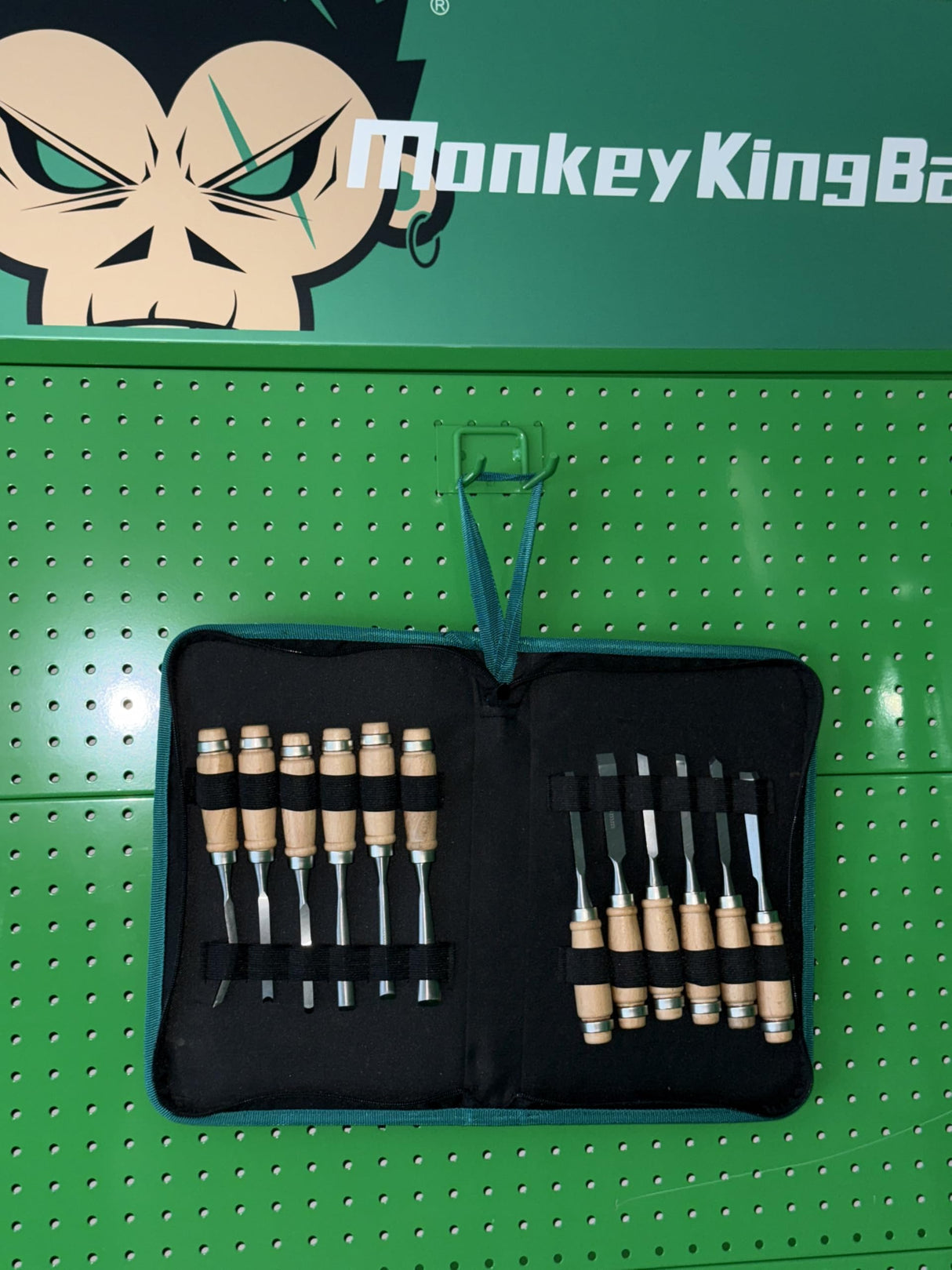 Monkey King Bar-12pcs Wood Carving Chisel Set- Sharp Woodworking Tools with Case Storage Monkey King Bar