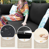 BULEXYARD 9 Piece Highback Patio Furniture Set with Fire Pit Table, Modern Modular Outdoor Sectional Couch Sofa with Ottoman, 8-Person Backyard Seating for Outside, Deck, Brown Wicker & Black Cushion BULEXYARD