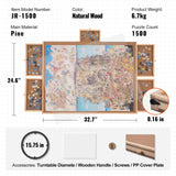 VEVOR 1500 Piece Puzzle Board with 6 Drawers and Cover, 32.7"x24.6" Rotating Wooden Jigsaw Puzzle Plateau, Portable Puzzle Accessories for Adult, Puzzle Organizer & Puzzle Storage System, Gift for Mom VEVOR