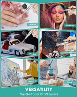 50 PSI Airbrush Kit with Air Compressor, High Pressure Portable Air Brush Gun with 0.2/0.3/0.5mm Nozzle/Cleaning Sets, Airbrush Spray Gun Set for Painting, Makeup, Cake Decor, Tattoo, Nails Art boostool