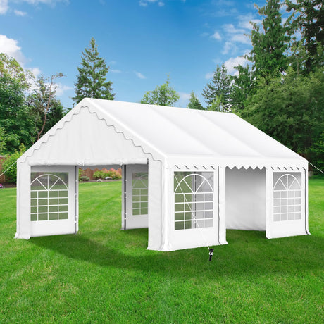 GREEN PARTY 16x20FT Party Tent Heavy Duty, Large Wedding Event Shelters with 3 Carry Bags & Removable Sidewalls, Outdoor Canopy Gazebo Commercial Tent for Carport Camping Garden Patio GREEN PARTY