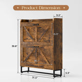 MU Shoe Storage Cabinet with 2 Flip Drawers, Freestanding Shoe Rack Cabinet with Metal Legs, Hidden Shoe Organizer Cabinet for Entryway, Living Room, Rustic Brown MU