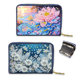 ARTopet 2Pcs Credit Card Holder Diamond Art Painting PU Wallet ID Card Case Zipper Anti-demagnetization Business Accordion Wallet Crafts Gift for Women Men Travel-02 ARTopet
