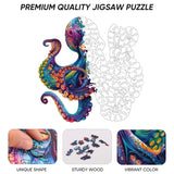 Qiuenisray Wooden Puzzles for Adults,Octopus Wooden Jigsaw Puzzles 200pcs,11.2x11.2in,Medium,Unique Shape Adult Puzzles,Irregular Wood Puzzles Creative Gift for Adults and Kids Family Game Qiuenisray