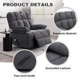 Eiayeebil Oversized Swivel Rocker Recliner Chair Set of 2 for Adult, Rock Recliner for Big Man, Extra Wide Manual Recliners, Overstuffed Soft Rocking Sofa Chair,Light Grey Eiayeebil