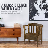 Peaceful Classics Bench with Storage - Small Wooden Storage Bench for Entryway, Hallway, Mudroom, Farmhouse, Bedroom, & Living Room, Amish Handmade Furniture Storage Organizer, Special Walnut Peaceful Classics