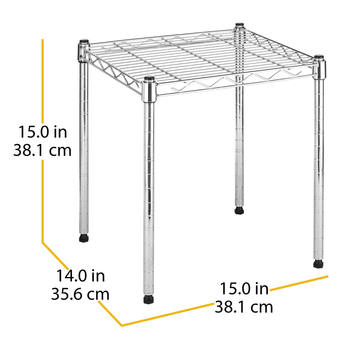 Whitmor Wire Shelving Unit, Metal Storage Shelves, Stacking Shelf with Basket, Easy Assembly Home Organizer for Pantry, Kitchen, Garage, Plant Whitmor