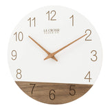 La Crosse 404-3630B 12" Sierra Wood Quartz Analog Wall Clock, White La Crosse