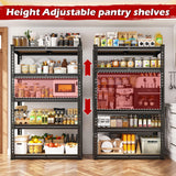 REIBII Storage Shelves 2020LBS Garage Shelving Heavy Duty 5 Tier Metal Shelving Units for Storage Adjustable Utility Shelf Rack for Kitchen Warehouse Basement 28" W x 12" D x 59.8" H, Black REIBII