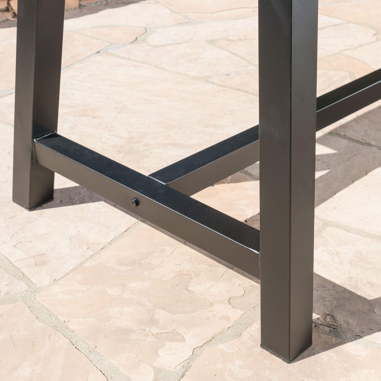 Christopher Knight Home Louise Outdoor Wicker Dining Set with Acacia Wood Table and Bench and Water Resistant Cushions, 6-Pcs Set, Sandblast Light Grey / Black Rustic Metal / Grey / Grey Cushions Christopher Knight Home