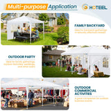 HOTEEL 10'x30' Canopy Party Tent with 6 Removable Sidewalls, Outdoor Tent for Parties, Event Tent, Large Canopy Tent for Weddings, BBQ, Parties, Patio Camping Gazebo, Waterproof, White Hoteel