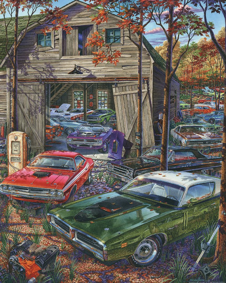 Vermont Christmas Company Cars on The Farm Jigsaw Puzzle - 1000 Piece Puzzle for Adults - Large Pieces, Fully Interlocking & Randomly Shaped Pieces - Jigsaw Puzzles for Adults 1000 Pieces (30" x 24") Vermont Christmas Company
