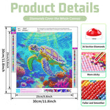 Sea Turtle Diamond Painting Kits for Adults Sea Turtle Diamond Art Kits for Adults DIY 5D Diamond Painting Kits for Beginners Home Wall Decor 11.8x11.8 Inch Mandun