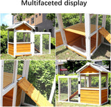 Oykomeoko 48" L Outdoor Duck Coop Wooden Chicken Coop with Nest Box PVC Waterproof Roof (Yellow Brown)（11746） oykomeoko