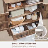 ACCOHOHO Bathroom Wall Cabinet, Farmhouse Medicine Cabinet, 24" Wide Bathroom Cabinet with Drawer, Adjustable Shelf, Double Barn Doors, Storage Cabinet for Bathroom, Kitchen, Living Room, Rustic Brown ACCOHOHO