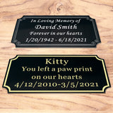 Size: 2" H x 4" W, Custom Elegant Metal Engraved Plate, Personalized Black Solid Brass or Stainless Steel Laser Engraved Name Plates with Adhesive Backing or Screw, Silver or Gold Etched Letters SINYUDUN