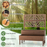 Toolsempire Raised Garden Bed with Trellis & 2 Planter Boxes, 2-Tier Outdoor Wooden Elevated Planter Box with Legs & Drainage Holes, Gardening Planter for Flowers, Herbs, Vegetables & Fruits(Brown) Toolsempire