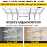 Aecxm 2x3ft 2Pack Wire Shelving Unit Heavy Duty Garage Storage Shelves Wall Mounted White 560lbs Load Capacity（24-inch-by-36-inch） Aecxm