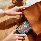 DIY Diamond Painting Kit Card Bag Flower Pattern Compact Portable Card Holder Multi Card Position Mini Wallet Bank Card Coin Storage Bag Personalised Creative Handmade Gift Tontut