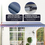 Outsunny 15' x 10' Electric Retractable Awning, Aluminum Frame Motorized Patio Awning with Remote Controller, UV30+ Protection Sun Shade Canopy for Door Window Garden Deck, Dark Blue Outsunny