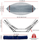Tranquillo Adjustable Hammock Stand 600 lbs Capacity, Collapsible Camping Hammock and Stand, Double Hammock with Stand for 2 Persons, Quick & Easy Assembly Garden Yard Patio Lawn, Grey Tranquillo