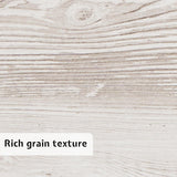 Jocisland Queen Size Farmhouse Bed Frame with 51" Headboard, LED Reading Lights, Rustic Wood Look, No Box Spring Needed, Ash White Jocisland