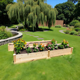 ZSYWODFO 8x2ft Outdoor Wooden Raised Garden Bed,Elevated Planting Planter Box for Vegetables/Garden/Lawn/Patio,Natural Wood, 96 x 24 x 9in ZSYWODFO