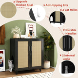 DAWNSPACES Large Cat Litter Box Enclosure, 2 in 1 Hidden Cat Washroom Furniture with Sisal Covered Doors, 2 Layers Wooden Cat Cabinet with Adjustable Shelf, Side Table TV Stand for Living Room, Black DAWNSPACES
