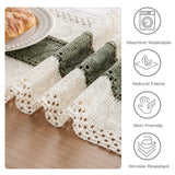 duduta Sage Green Macrame Table Runner 72 inch Long, Rustic Farmhouse Dresser Covers Boho Summer Coffee Table Decor duduta