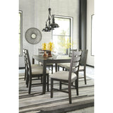 Signature Design by Ashley Rokane 20" Dining Room Table Set with 6 Upholstered Chairs, Brown Signature Design by Ashley