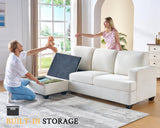 VanAcc 88 Inch Reversible L Shape Sofa, Convertible Sofa with Storage, L Shape Couch with Chaise, Comfy Couches for Living Room, Beige Chenille VanAcc