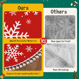 EverMerry Christmas Tree Skirt, 36 Inch Red Large Xmas Tree Skirt, Christmas Tree Skirts with White Snowflake Printed & Pom Pom Edge, Indoor Outdoor Christmas Ornaments, New Year, Holiday Decorations EverMerry