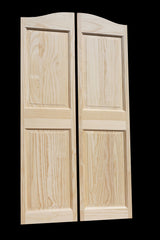 Cafe Doors by Cafe Doors Emporium | 65" T Pine Raised 4 Panel Cafe Door | Premade for 36" W Finished Opening | Saloon Western Style Swinging Bar Solid Wood Cafe Door | Includes Hinges Cafe Doors Emporium
