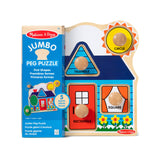Melissa & Doug First Shapes Jumbo Knob Wooden Puzzle - Wooden Peg Chunky Baby Puzzle, Preschool Learning Shapes Knob Puzzle Board For Toddlers Ages 1+ Melissa & Doug