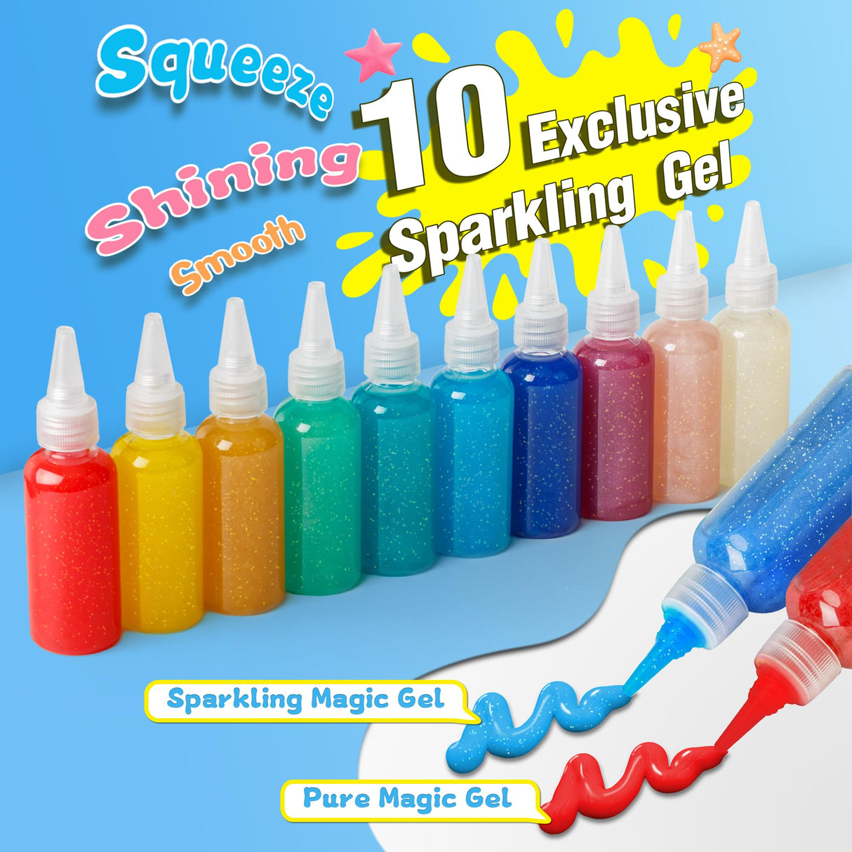 Kiditos Magic Water Elf Toy Kit, Aqua Fairy Water Gel Kit-20 Magic Gel&10 Animal Molds–Make Your Own Water Pets & Squishy Toys–Fun Summer DIY Craft Kit, Birthday Gifts & Party Favors for Kids Ages 3+ Kiditos