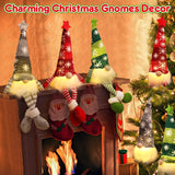 HINZER 6 Pack Gnomes Christmas Decorations 13.7" Lighted Swedish Tomte Xmas Gnome Plush Elf Doll Scandinavian Santa Christmas Ornaments Holiday Indoor Home Tabletop Decorations Gifts, Red Green Gray HINZER