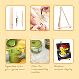 Cartoon Paint by Numbers Kit for Kids with Framed Canvas - with Wooden Easel, Easy Kids Paint by Number Kits Age 8-12, DIY Acrylic Oil Painting Kits with 4 Wooden Brushes Nice Gift Box (12x16 inch) KOJEFCV