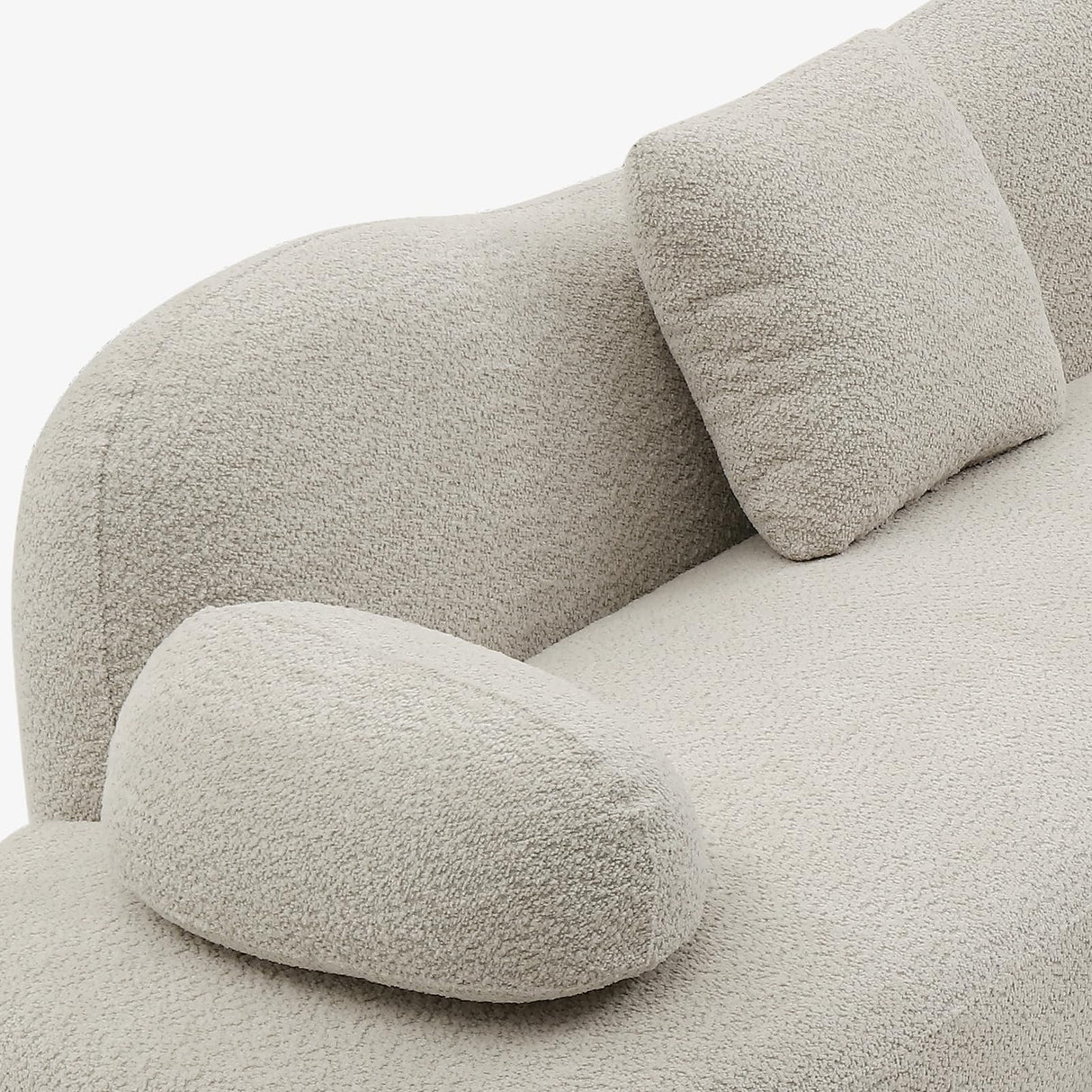 128" Luxury Curved Sectional Sofa with Ottoman, 6-Seater Boucle Couch Cloud Like Modular Sofa, Curved Sofas for Living Room, Luxury Couches with Butterfly Backrest Pillows (Beige) mr.waiba