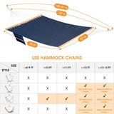Lazy Daze Hammocks 11 FT Double Outside Hammock Quick Dry Olefin Fabric Hammock with Spreader Bar & Side Pocket for Outdoor Poolside Backyard 450 lbs Capacity, Navy Blue Lazy Daze Hammocks
