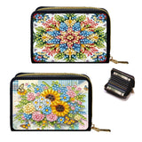 yzARTche Diamond Art Painting Credit Card Wallet, RFID Blocking Gem Art PU Leather Zipper Card Holder Wallet for Women-2PCS-A yzARTche