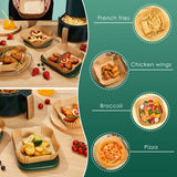 Air Fryer Paper Liners,125Pcs Parchment Paper, Air Fryer Disposable Paper Liner for Microwave, Non-Stick Air Fryer Liners Square Free of Bleach (8IN) vailnd