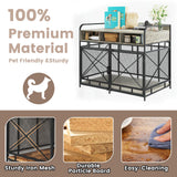 LEMBERI Dog Crate Furniture Large Breed,Wodeen Large Dog Kennel Indoor End Table,Heavy Duty Dog Crate,Decorative Pet Crate Dog Cage (Gray) LEMBERI